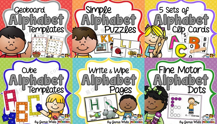 《Alphabet Centers》六册幼儿英文字母认知练习素材包 百度网盘下载-学乐集