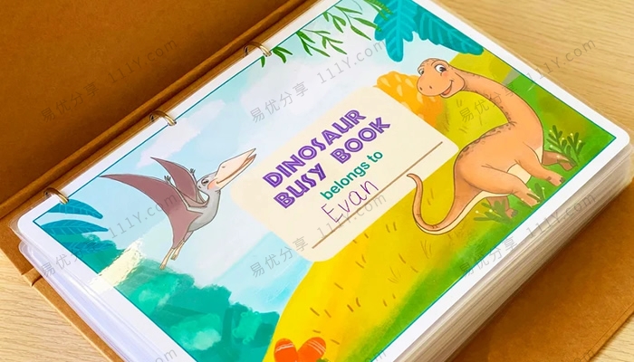 《Dinosaur Busy Book》恐龙主题启蒙安静书素材包PDF 百度网盘下载-学乐集