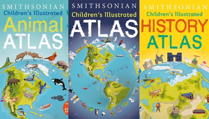 《Children’s Illustrated Atlas》三册动物历史百科知识英文绘本PDF 百度网盘下载-学乐集