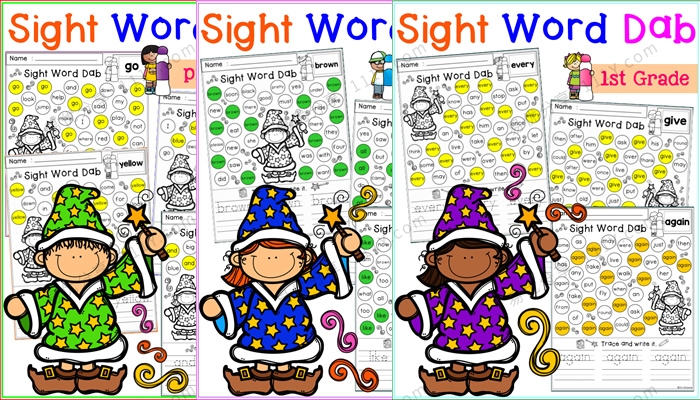 《Sight Word Dab》136页高频词书写查找涂色练习作业纸 百度网盘下载-学乐集