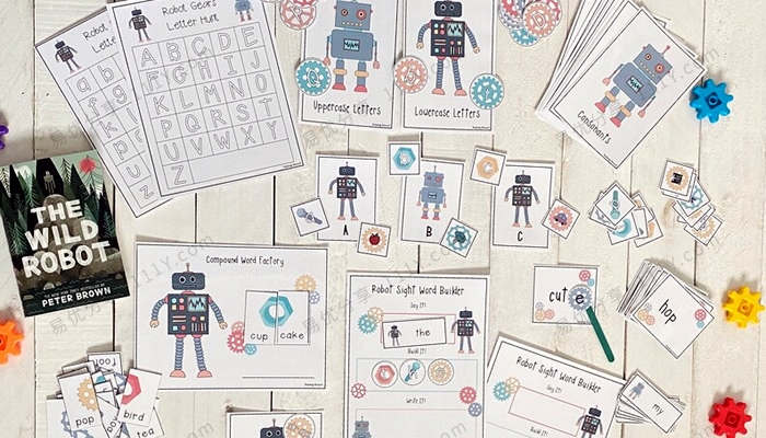 《Robot Math and Literacy Pack》机器人主题英文教具资源包 百度网盘下载-学乐集