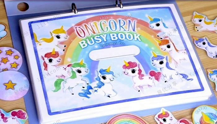 《Unicorn Busy Book》独角兽主题安静书英文教具资源包 百度网盘下载-学乐集