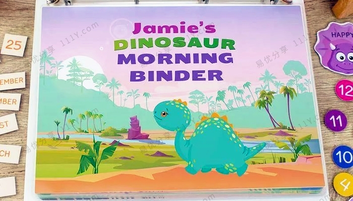 《Dinosaur Morning Binder》恐龙早晨主题安静书资源包PDF 百度网盘下载-学乐集