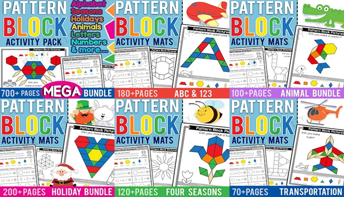 《Pattern Block Activity Pack》730+页几何拼图英文教具桌游资源包 百度网盘下载-学乐集