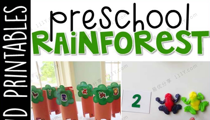《Preschool Rainforest》76页幼儿园雨林主题互动书技能启蒙PDF 百度网盘下载-学乐集