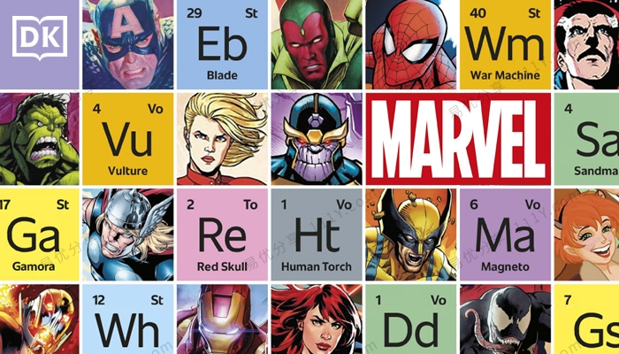 《The Periodic Table of Marvel》194页漫威元素周期表DK英文绘本 百度网盘下载-学乐集